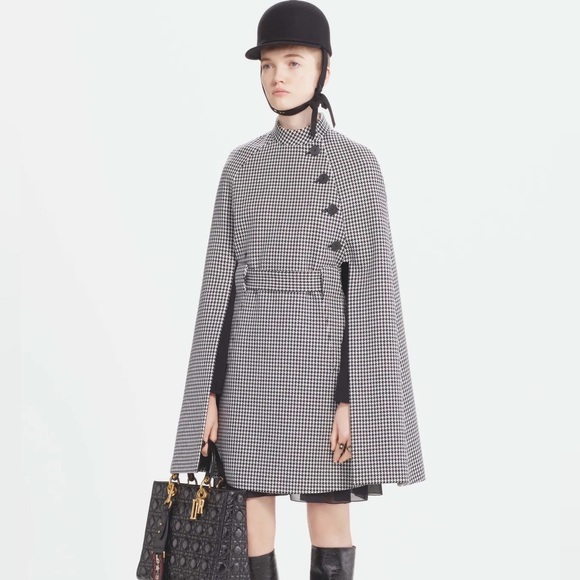 Christian Dior Haute Couture houndstooth cape dress FR40 - Picture 4 of 7